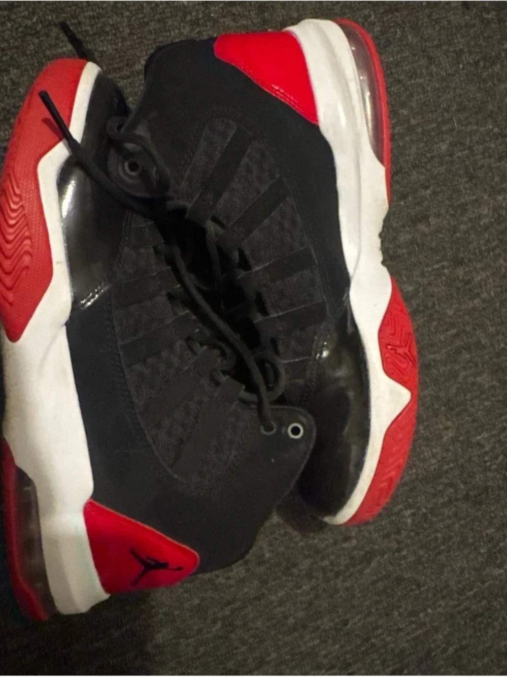 Black and Red Basketball Sneakers with Jumpman Logo